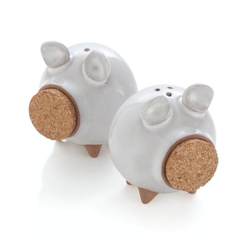 Set of 2 Oink Salt and Pepper Shakers Crate and Barrel