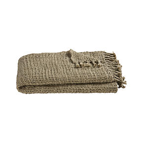Open Weave Taupe Throw