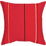 Sunbrella® Red Tonal Stripe 20" Sq. Outdoor Pillow