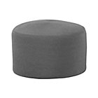 Crocheted Graphite Outdoor Pouf.