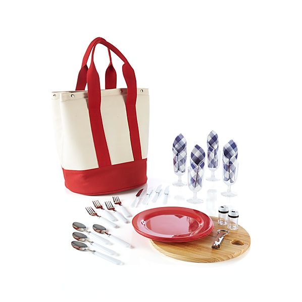 Outfitted Canvas Picnic Tote