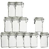 Set of 12 Mini Oval Spice-Herb Jars with Clamp