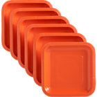 Set of 18 orange deep paper plates. 6.875"sq.x.678"H