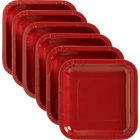 Set of 18 red deep paper plates. 6.875"sq.x.678"H