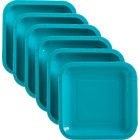 Set of 18 teal deep paper plates. 6.875"sq.x.678"H
