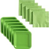 Lime Deep Paper Plates Set of 18 and Lime Lunch Napkins Set of 50