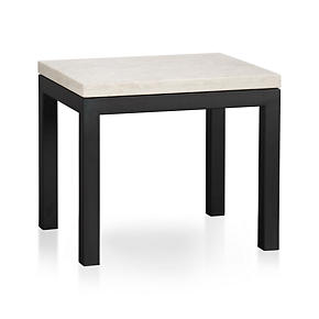 Parsons Side Table with Travertine Top