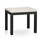 Parsons Side Table with Travertine Top.