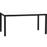Parsons White Top 60x36 Dining Table with Natural Dark Steel Base