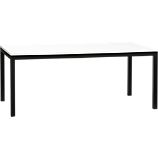 Parsons White Top 72x42 Dining Table with Natural Dark Steel Base