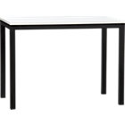 Parsons White Top High Dining Table with Natural Dark Steel Base.