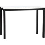 Parsons White Top High Dining Table with Natural Dark Steel Base