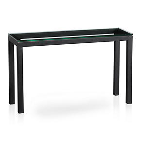 Parsons Console Table with Clear Glass Top