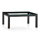 Parsons Square Coffee Table with Clear Glass Top