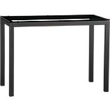Parsons Glass Top High Dining Table with Natural Dark Steel Base