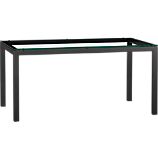 Parsons Glass Top 60x36 Dining Table with Natural Dark Steel Base