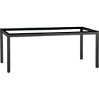 Parsons Glass Top 72x42 Dining Table with Natural Dark Steel Base.