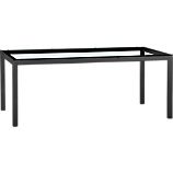 Parsons Glass Top 72x42 Dining Table with Natural Dark Steel Base