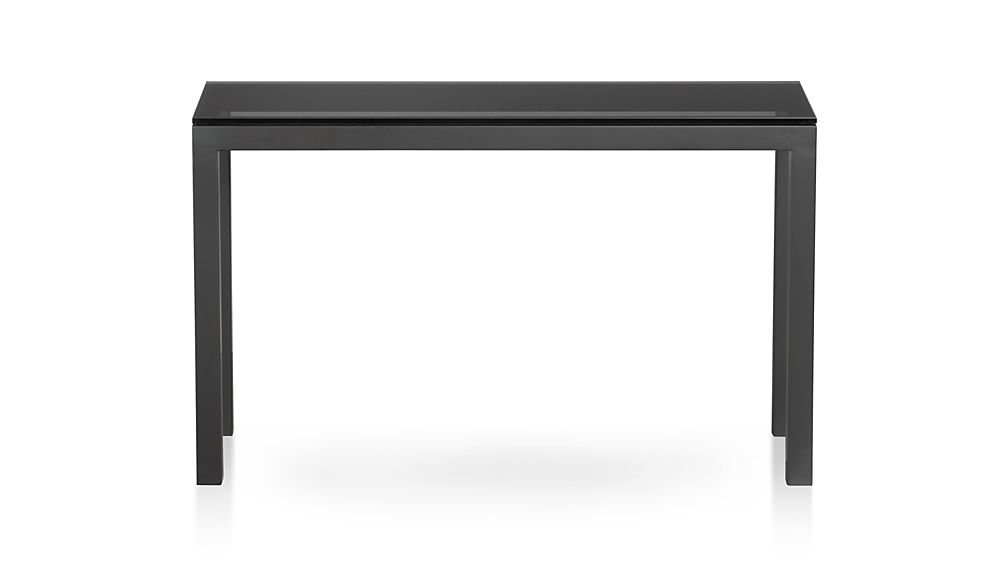 Parsons Console Table with Grey Glass Top in Entryway Tables Crate