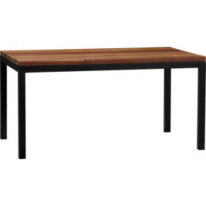 Parsons Reclaimed Wood Top 60x36 Dining Table with Natural Dark Steel Base
