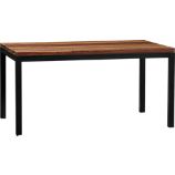 Parsons Reclaimed Wood Top 60x36 Dining Table with Natural Dark Steel Base