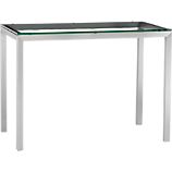 Parsons Glass Top 48x28 High Dining Table with Stainless Steel Base
