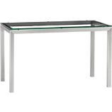 Parsons Glass Top 48x28 Dining Table with Stainless Steel Base