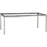 Parsons Glass Top 72x42 Dining Table with Stainless Steel Base