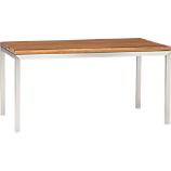 Parsons Reclaimed Wood Top 60x36 Dining Table with Stainless Steel Base