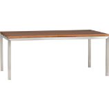 Parsons Reclaimed Wood Top 72x42 Dining Table with Stainless Steel Base