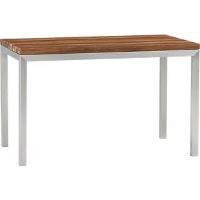 Parsons Reclaimed Wood Top 48x28 Dining Table with Stainless Steel Base