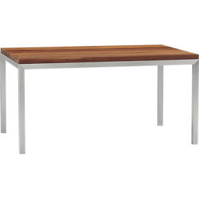 Parsons Reclaimed Wood Top 60x36 Dining Table with Stainless Steel Base