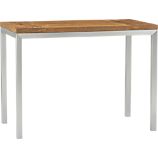 Parsons Teak Top 48x28 High Dining Table with Stainless Steel Base