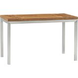 Parsons Teak Top 48x28 Dining Table with Stainless Steel Base