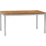 Parsons Teak Top 60x36 Dining Table with Stainless Steel Base
