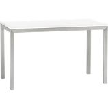 Parsons White Top 48x28 Dining Table with Stainless Steel Base