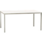 Parsons White Top 60x36 Dining Table with Stainless Steel Base.