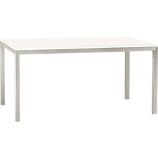 Parsons White Top 60x36 Dining Table with Stainless Steel Base