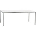 Parsons White Top 72x42 Dining Table with Stainless Steel Base.