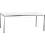 Parsons White Top 72x42 Dining Table with Stainless Steel Base