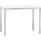 Parsons White Top 48x28 High Dining Table with Stainless Steel Base.