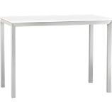 Parsons White Top 48x28 High Dining Table with Stainless Steel Base