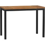 Parsons Teak Top 48x28 High Dining Table with Natural Dark Steel Base