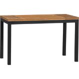 Parsons Teak Top 48x28 Dining Table with Natural Dark Steel Base