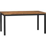 Parsons Teak Top 60x36 Dining Table with Natural Dark Steel Base