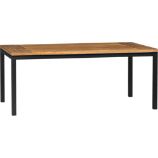 Parsons Teak Top 72x42 Dining Table with Natural Dark Steel Base