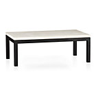 Parsons Rectangular Coffee Table with Travertine Top.