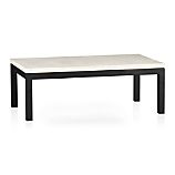 Parsons Rectangular Coffee Table with Travertine Top