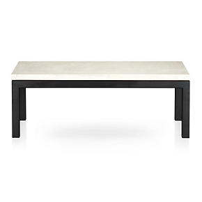 Parsons Rectangular Coffee Table with Travertine Top