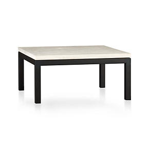 Parsons Square Coffee Table with Travertine Top